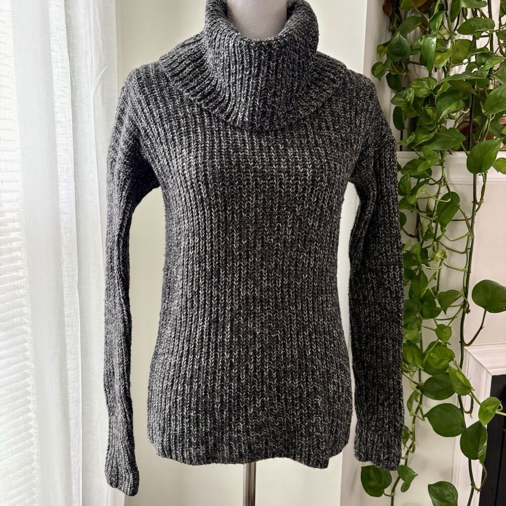 Lands' End Women's Cable Knit Sweater Wool Blend, Size XS